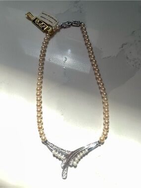 NWT Vintage Rachel costume jewelry pearl necklace